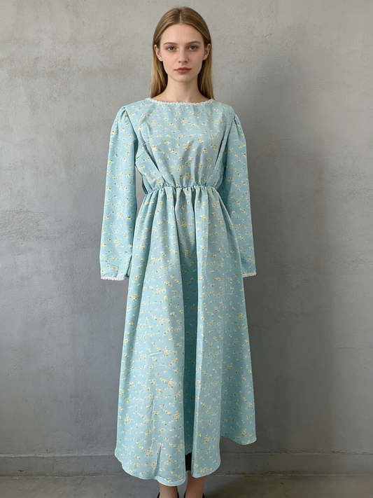 Light Blue Floral Dress Size No
