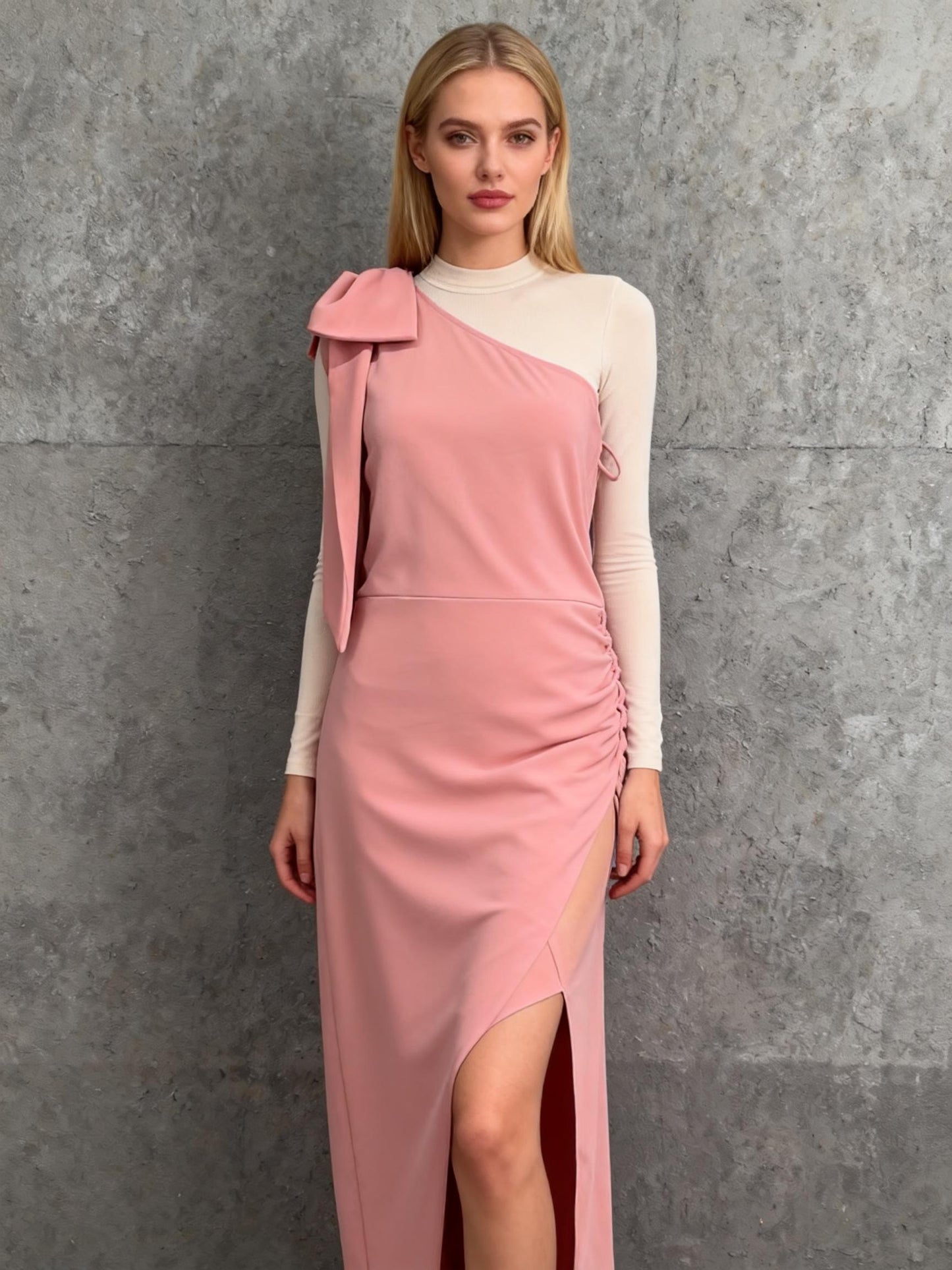 Pretty Garden Pink One-shoulder Dress Size M