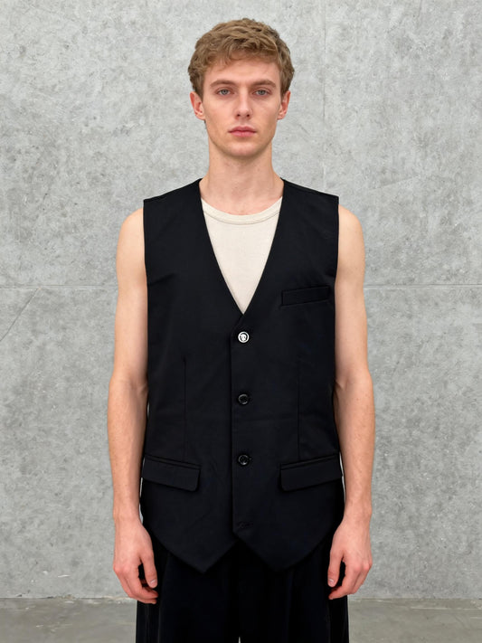 Black Suit Vest Size L