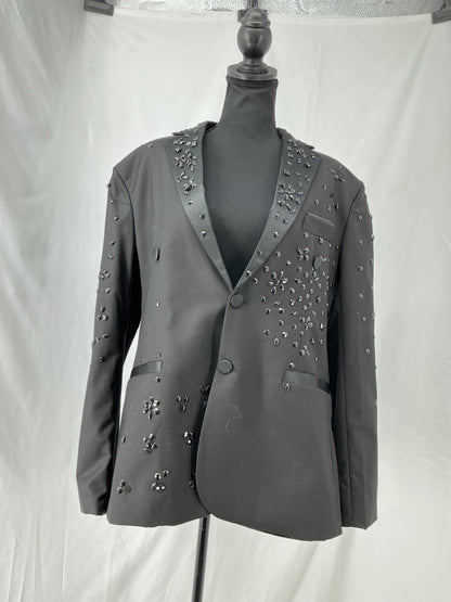 OLIBEXLEY Black Blazer With Decorative Studs Size No