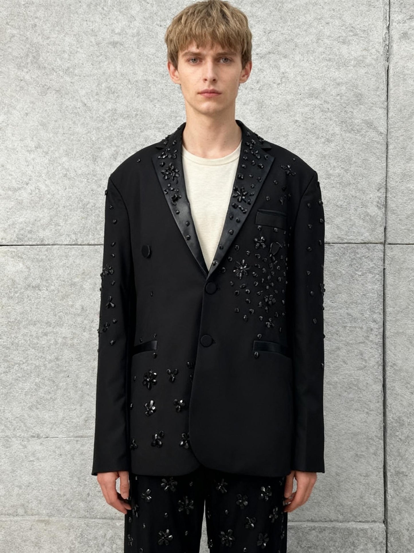 OLIBEXLEY Black Blazer With Decorative Studs Size No