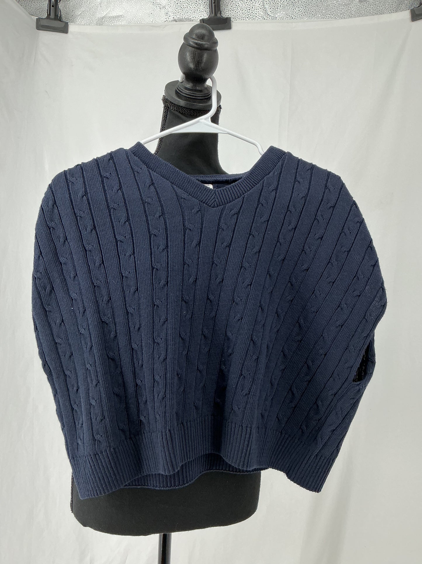 Navy Blue Cable Knit Sweater Vest Size No