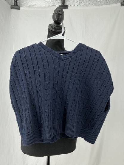Navy Blue Cable Knit Sweater Vest Size No