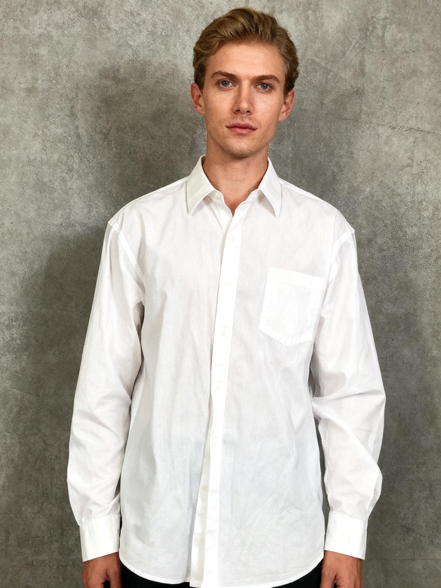 Amazon Essentials White Suit Shirt With Pocket Size L