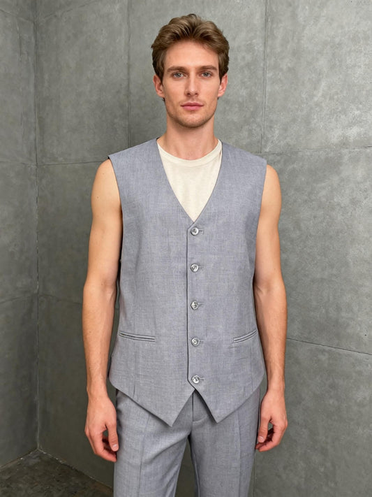 Grey Suit Vest Size L/42R