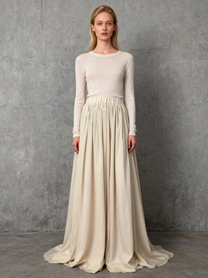 SHEIN Pleated Beige Skirt Size S