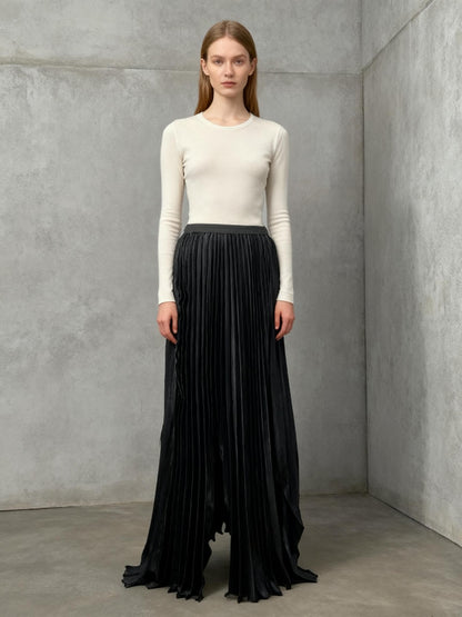 SHEIN Black Pleated Skirt Size L