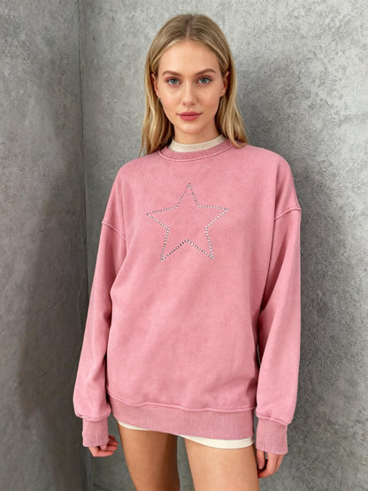 ZARA Kids Pink Sweatshirt Star Design Size 148cm