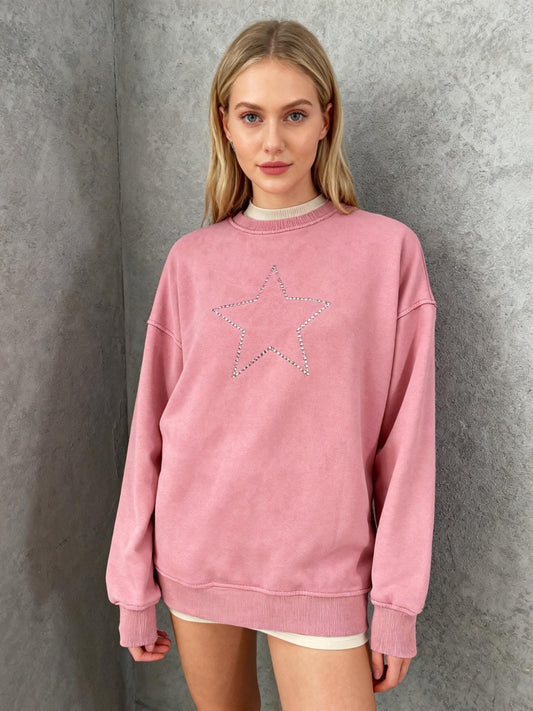 ZARA Kids Pink Sweatshirt Star Design Size 148cm