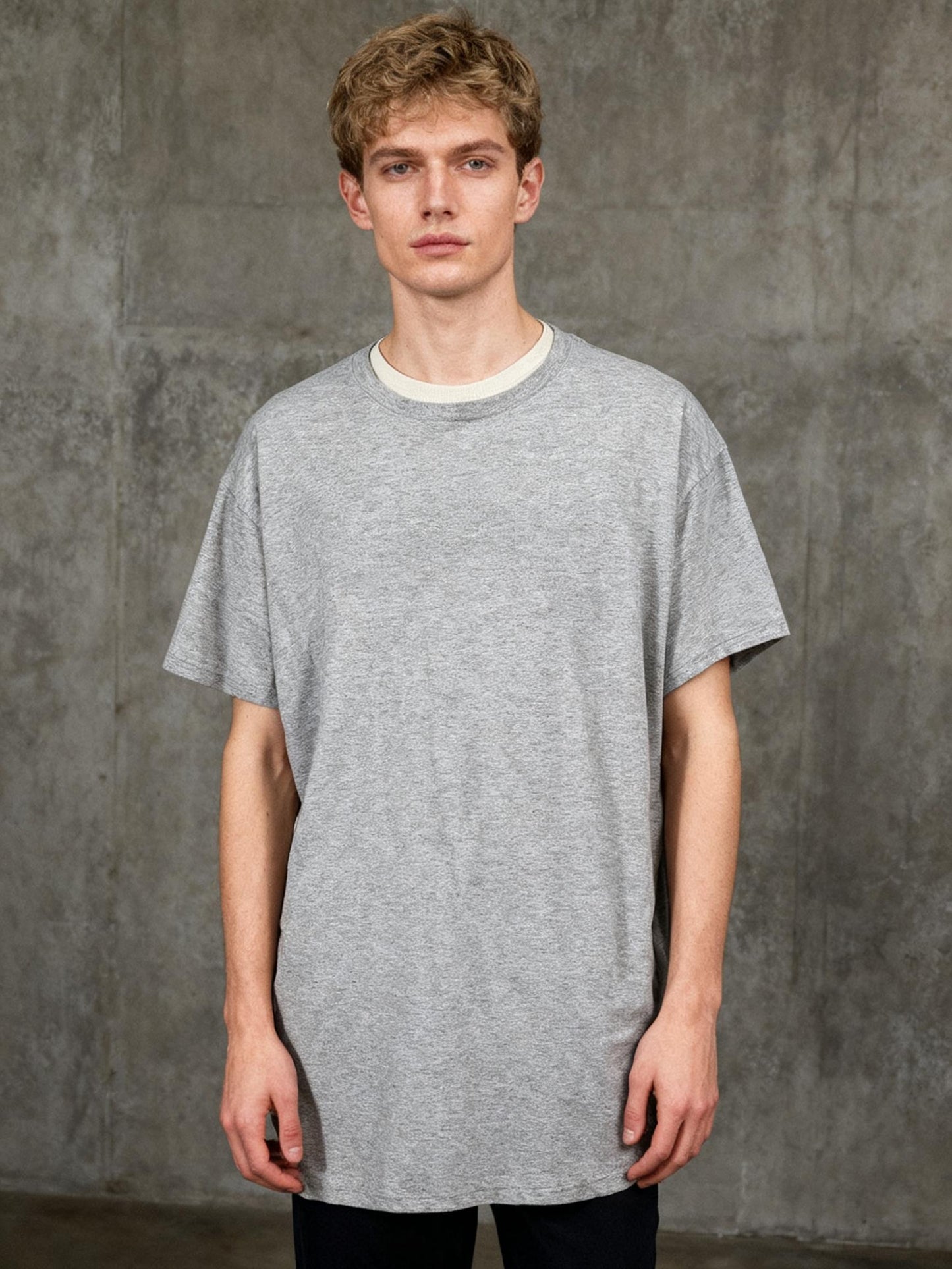 Classic Grey Crew Neck Short Sleeve T-Shirt Size XL