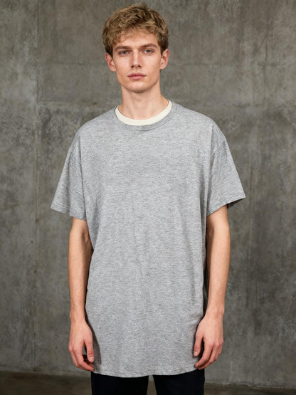 Classic Grey Crew Neck Short Sleeve T-Shirt Size XL