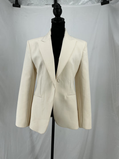 Ivory Tailored Single-Button Blazer Size S
