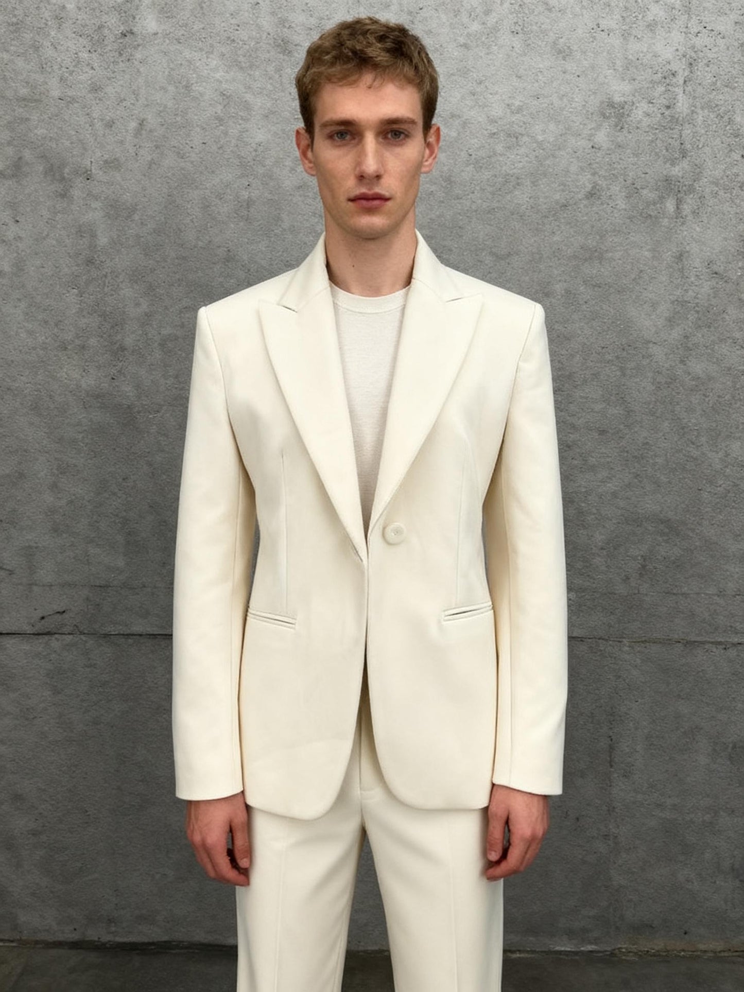 Ivory Tailored Single-Button Blazer Size S