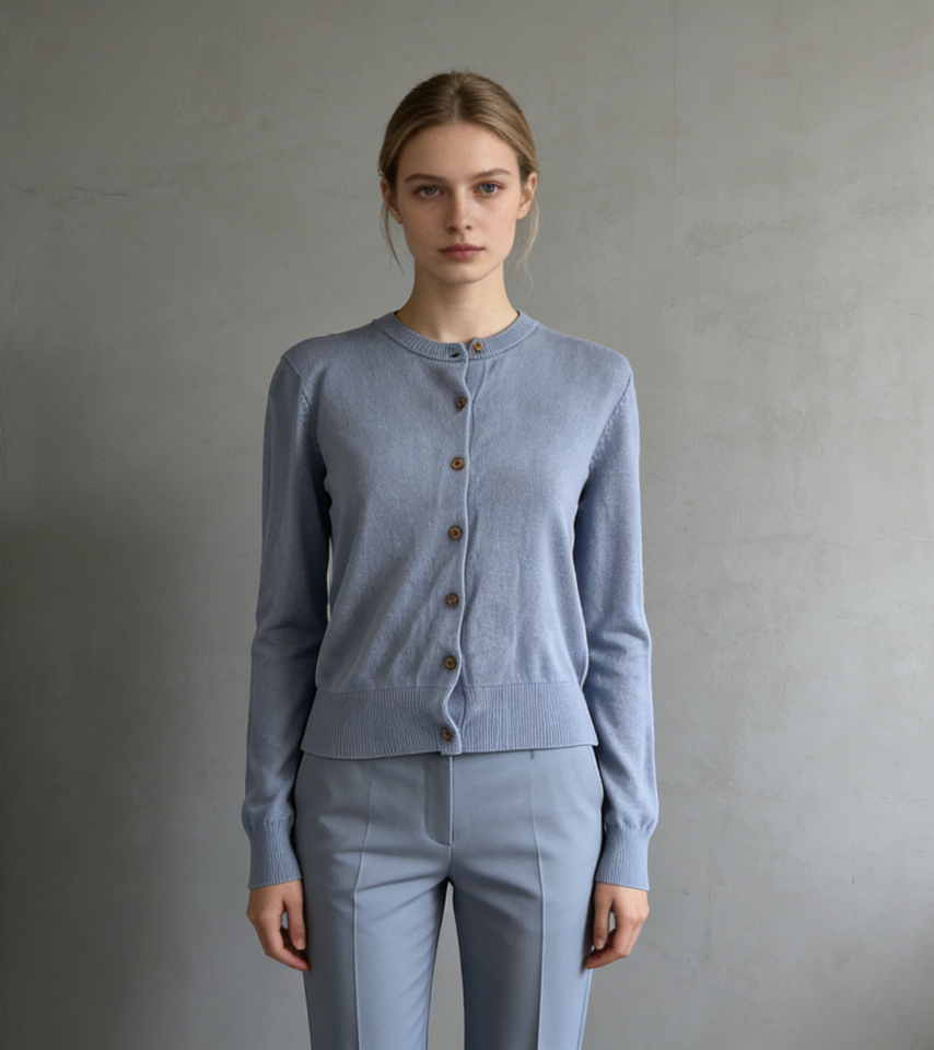 Dusty Blue Button-Up Cardigan Size S