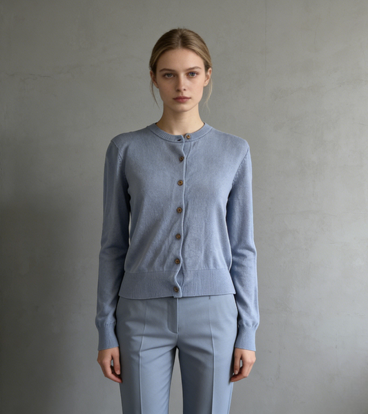 Dusty Blue Button-Up Cardigan Size S