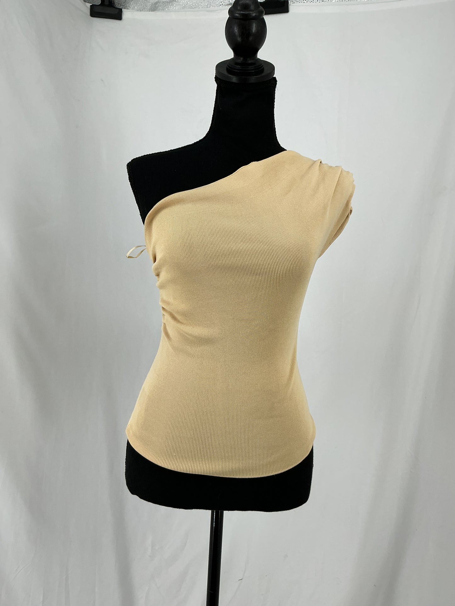 ZARA Beige One Shoulder Vest Top Size S