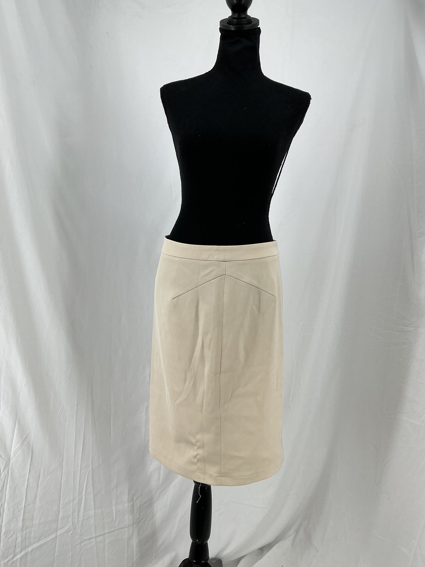 Beige Knee-Length Pencil Skirt Size L