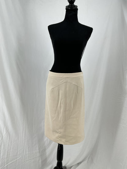 Beige Knee-Length Pencil Skirt Size L