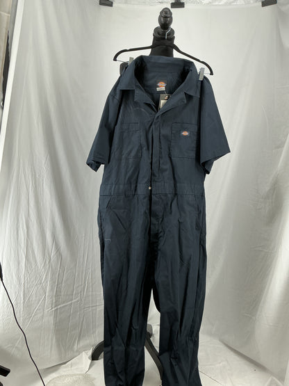 DICKIES Short Sleeve Navy Blue Work Coveralls Size XL