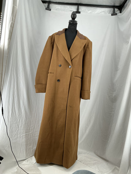 Classic Camel Double Breasted Maxi Coat Size XL