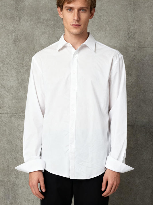 White Suit Shirt Size M