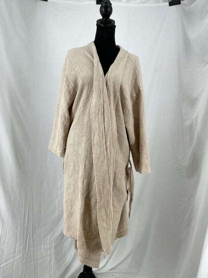 IKEA Cozy Waffle Knit Tie-Waist Robe Size L/XL