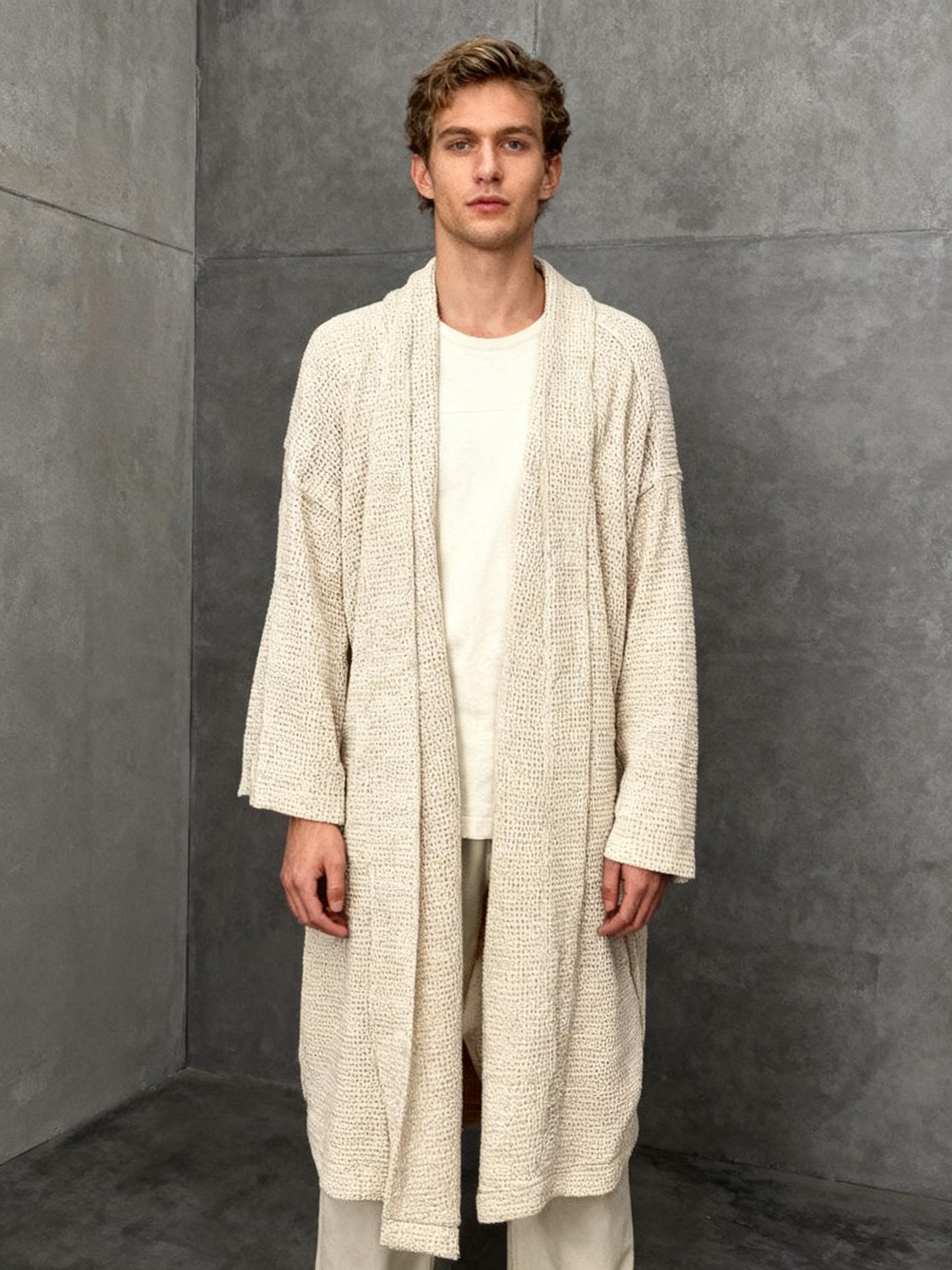 IKEA Cozy Waffle Knit Tie-Waist Robe Size L/XL