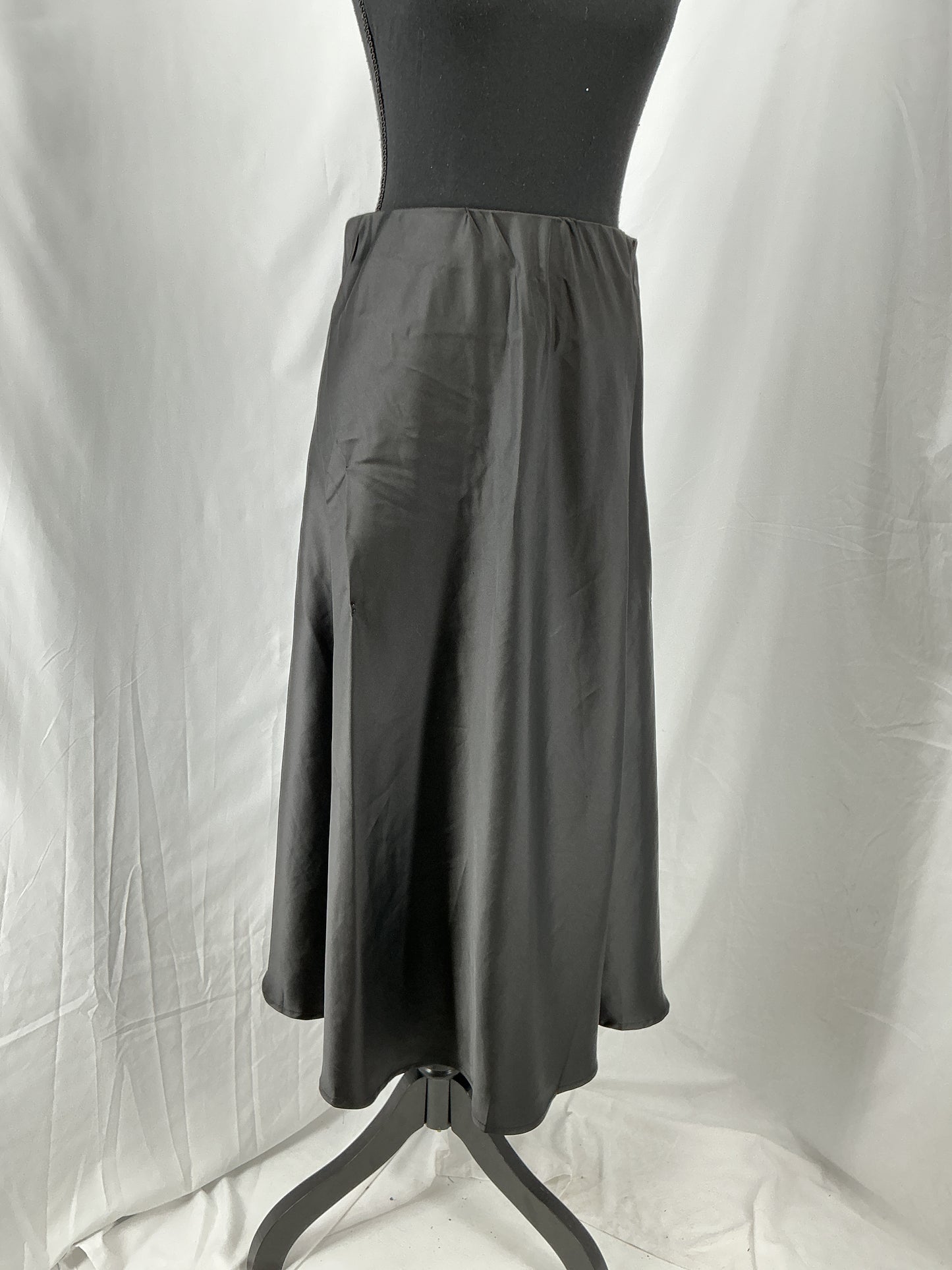 BTFBM Black Silky Bias Cut Midi Skirt Size M
