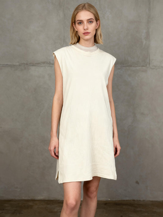H&M Beige Minimalist Sleeveless T-Shirt Dress