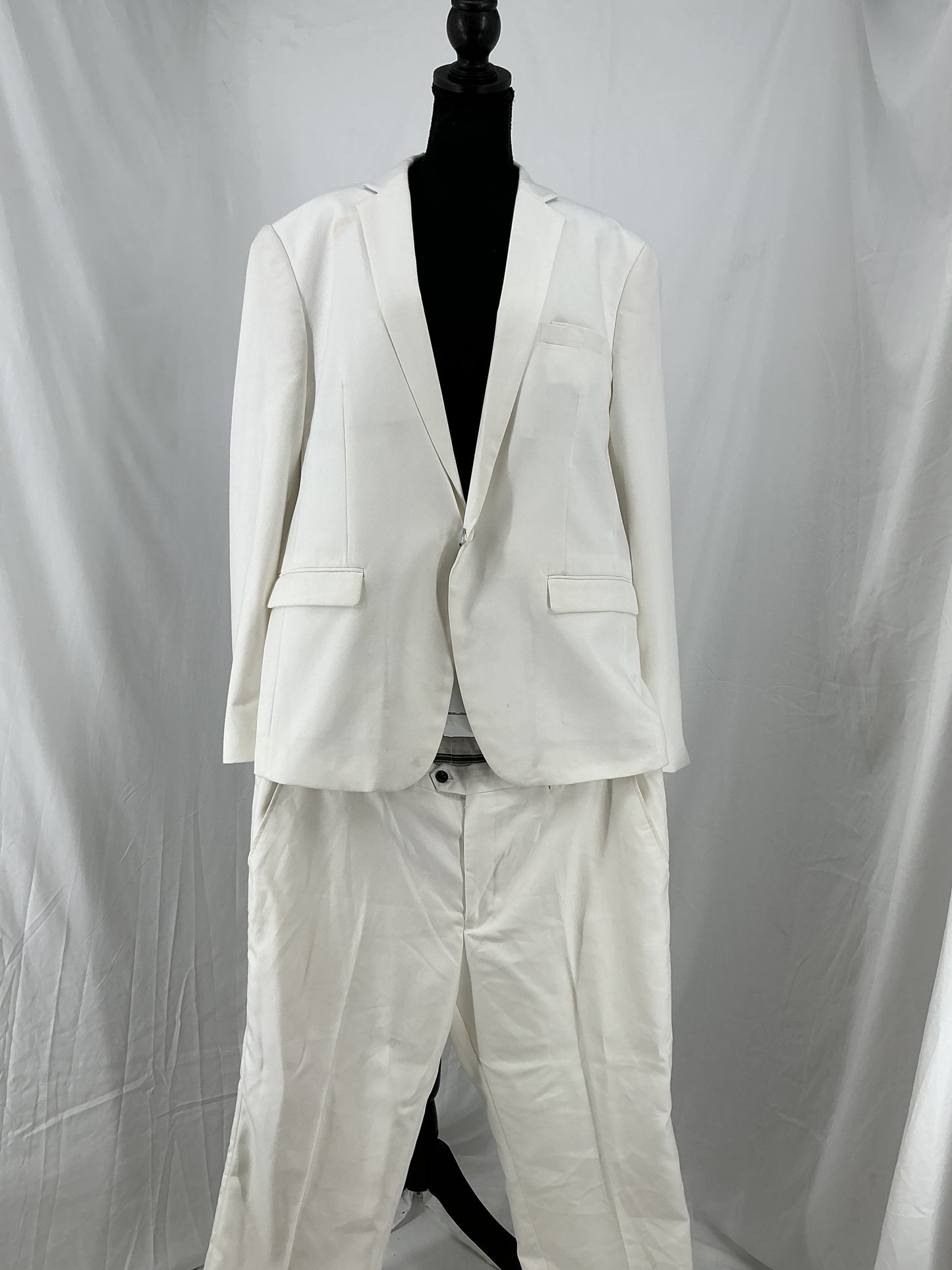 COOFANDY White Single Breasted Blazer and Pants Suit Set Size XL