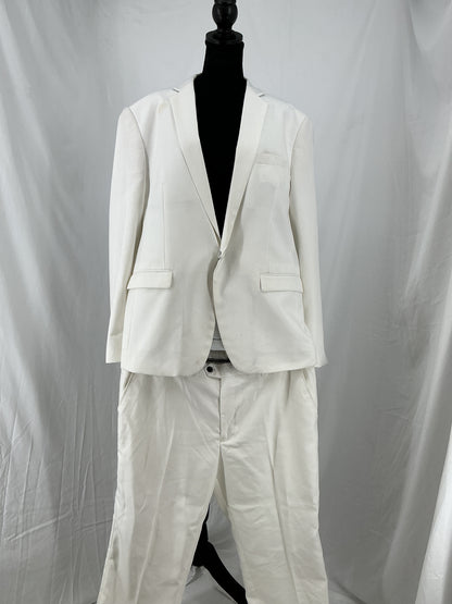 COOFANDY White Single Breasted Blazer and Pants Suit Set Size XL