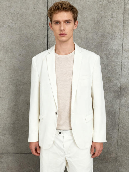 COOFANDY White Single Breasted Blazer and Pants Suit Set Size XL