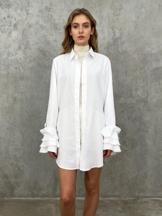 White Suit Shirt Size S