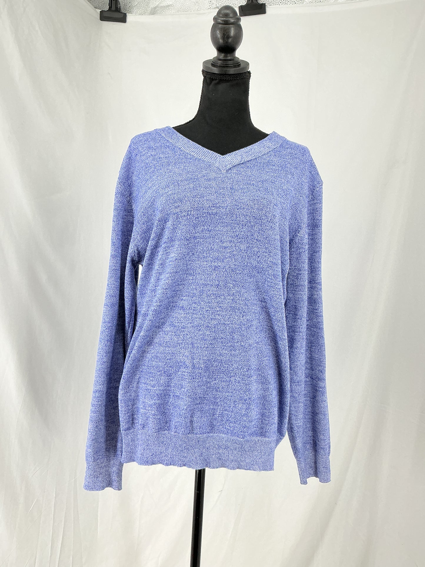 COOFANDY Heathered Lavender V-Neck Sweater Size M