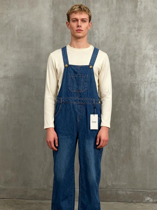 Classic Medium Wash Denim Overalls Size 10