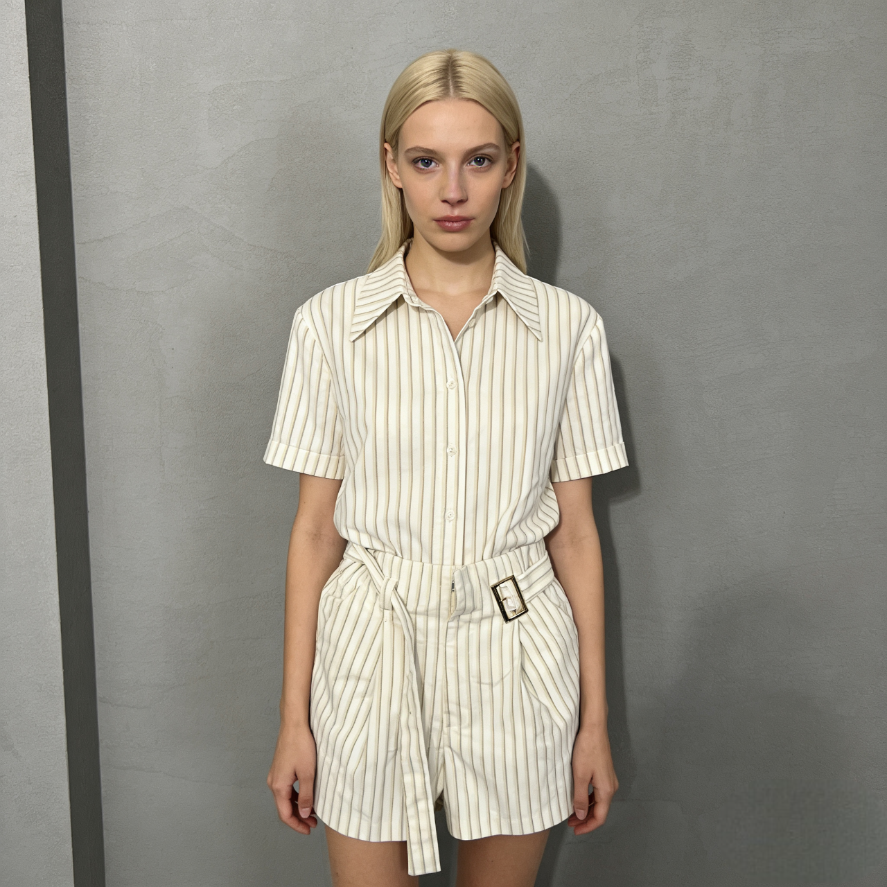 Women Y2k Striped Shorts High Waist Wide Leg Bermuda Shorts Casual Loose Fit Lounge Shorts with Belt 00s Streetwear Size S