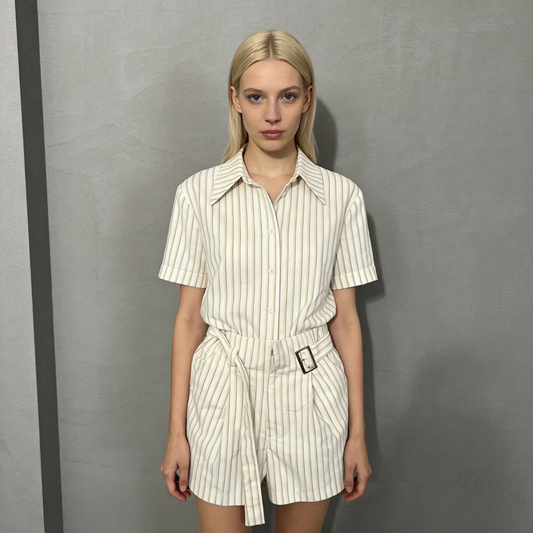 Women Y2k Striped Shorts High Waist Wide Leg Bermuda Shorts Casual Loose Fit Lounge Shorts with Belt 00s Streetwear Size S