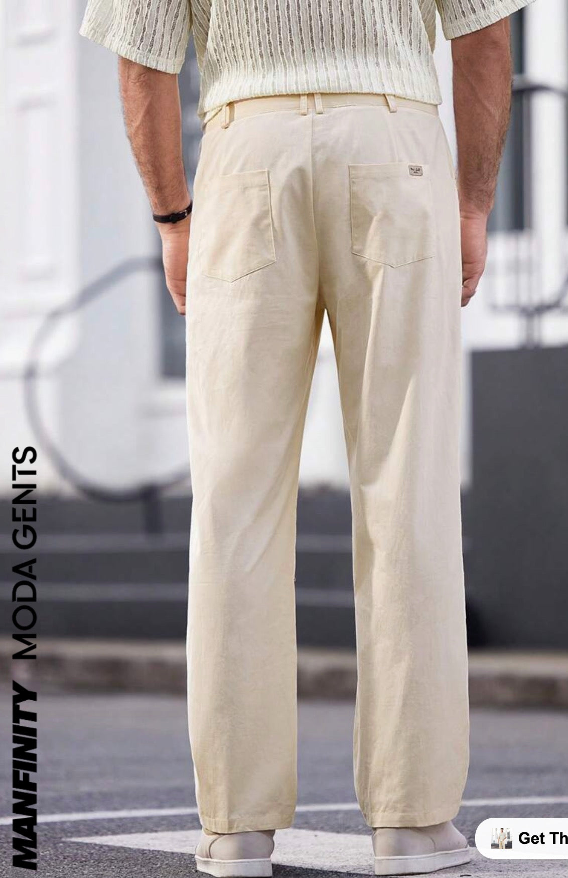 Manfinity ModaGents Men's Woven Integrated Casual Straight-Leg Pants For Daily WearSize L