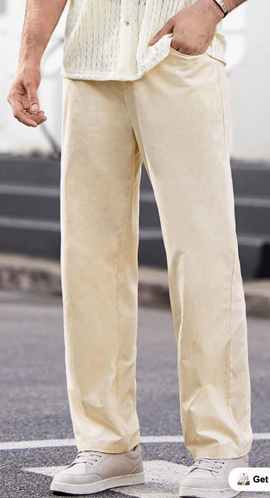 Manfinity ModaGents Men's Woven Integrated Casual Straight-Leg Pants For Daily WearSize L