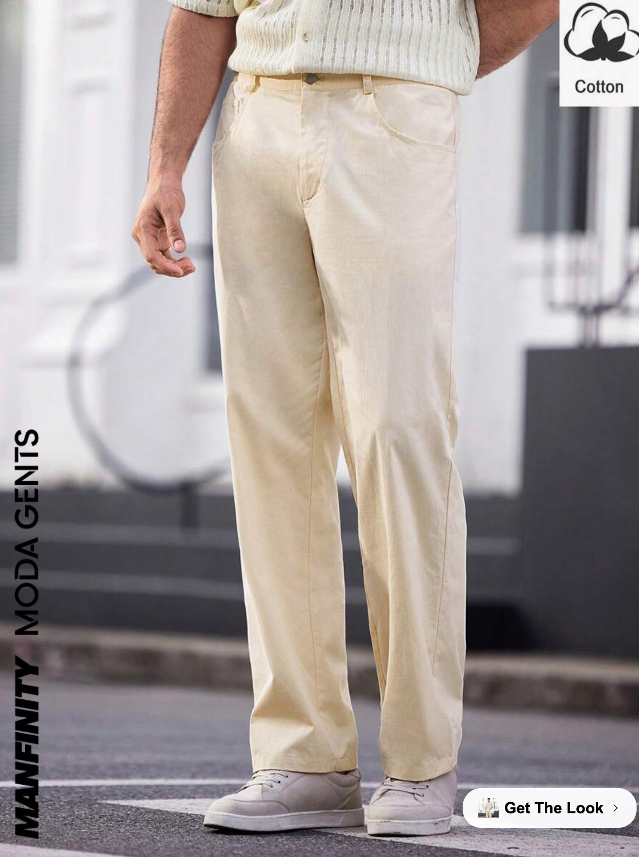 Manfinity ModaGents Men's Woven Integrated Casual Straight-Leg Pants For Daily WearSize L