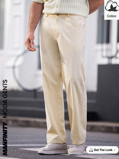 Manfinity ModaGents Men's Woven Integrated Casual Straight-Leg Pants For Daily WearSize L