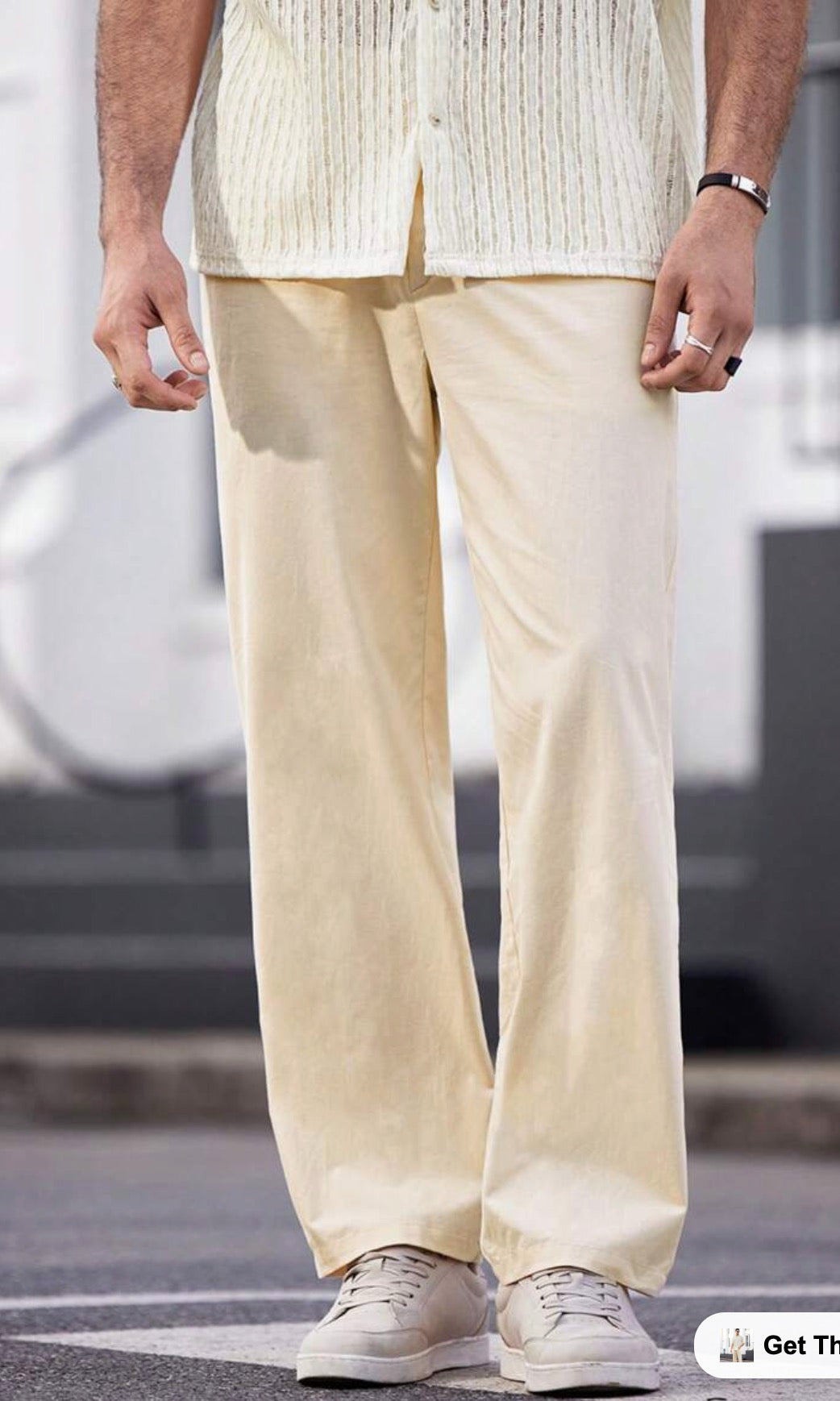 Manfinity ModaGents Men's Woven Integrated Casual Straight-Leg Pants For Daily WearSize L