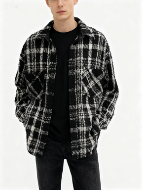 Men’s Black and White Plaid Jacket size s