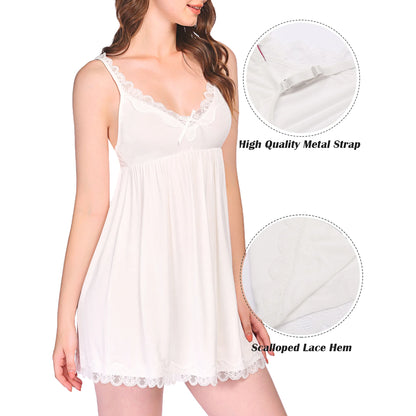 Sleepwear Sexy Nighty Slip Nightwear White Size S