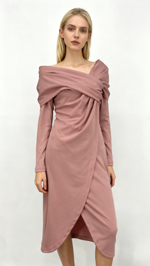 SHEIN Women's Dark Pink Long Sleeve Maxi Dress – Size XS