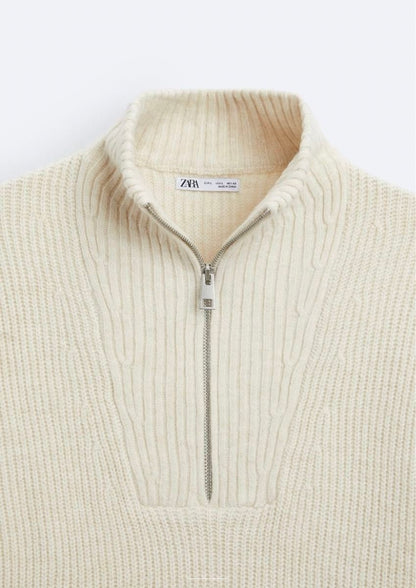 ZARA Brushed Mock Turtleneck Sweater Size L