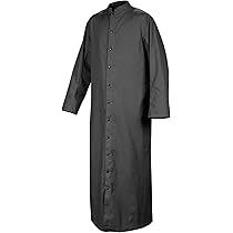 Men's Clergy Robes Priest Robe with 33 Button Cassocks Priest Pastor Robes Preacher Christian Costume size L