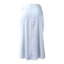 Women Satin Pleated Skirt Solid Color Elastic Waist A Line Flowy Midi Length Skirt size 6