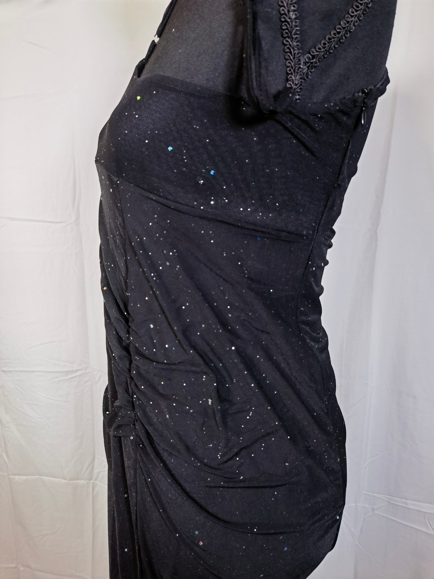 One Shoulder Evening Dress with High Slit Sparkly Sequin Formal Cocktail Dress Sheath Long Prom Dress EV06 Size No