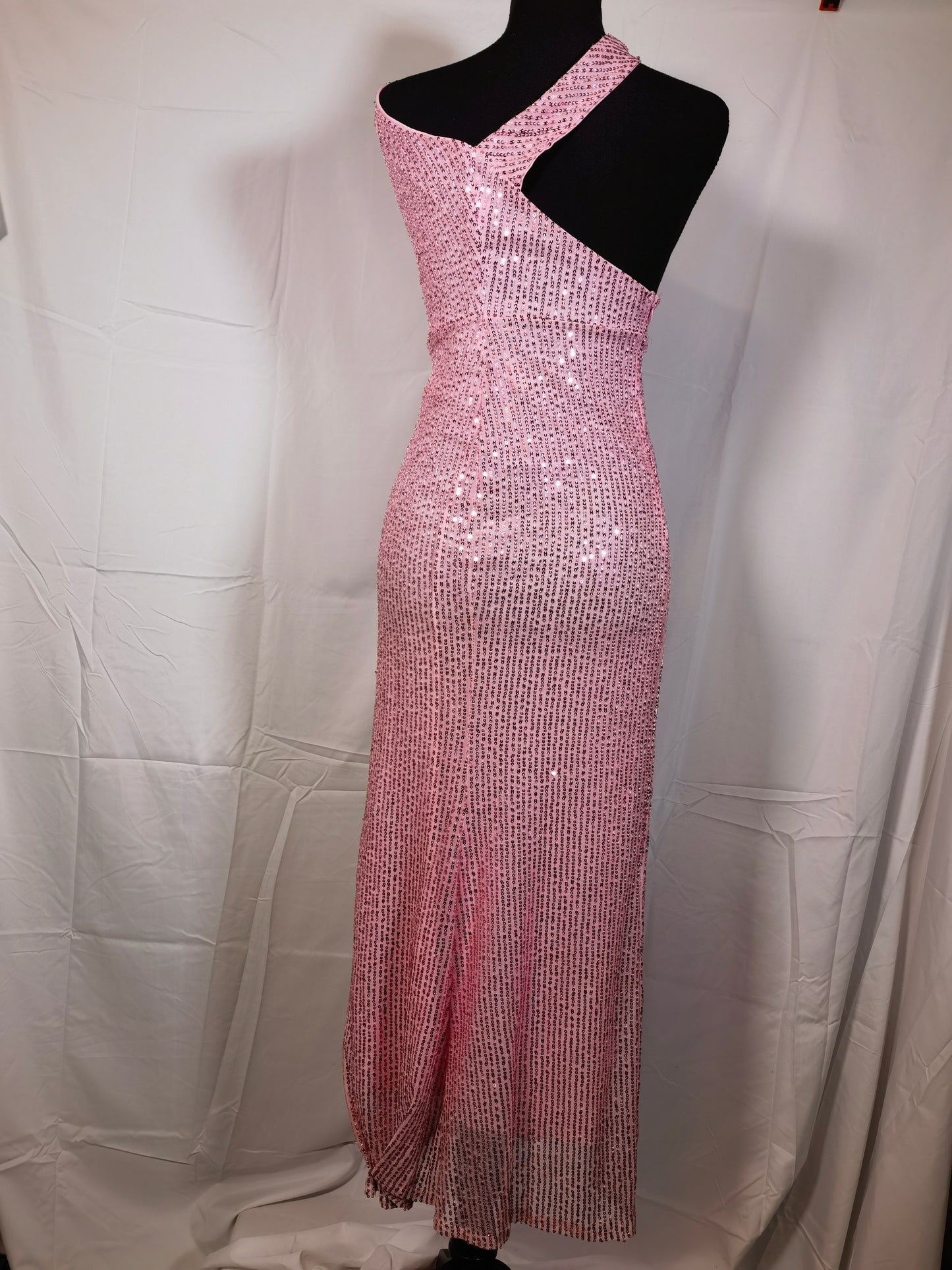 Women's Mermaid One Shoulder Prom Dress with Slit Sequin Long Evening Formal Gown  Size S